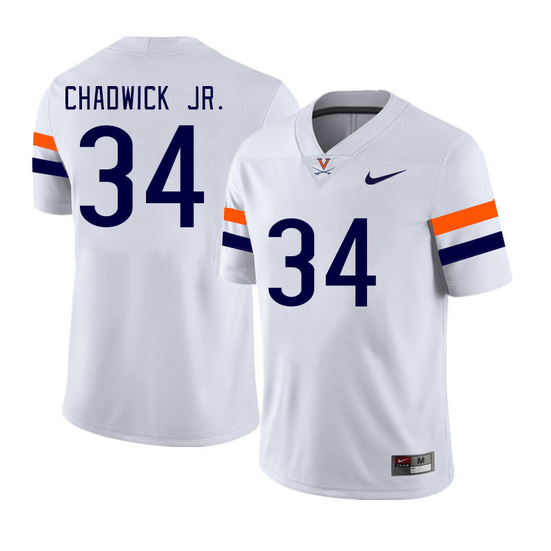 Men #34 Kevin Chadwick Jr. Virginia Cavaliers College Football Jerseys Stitched Sale-White - Click Image to Close